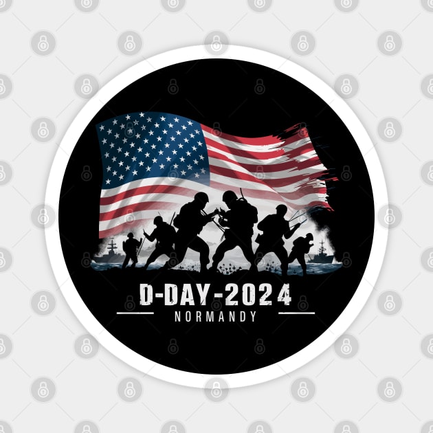 D-Day 1944-2024 80th Anniversary Normandy Magnet by FunnyZone